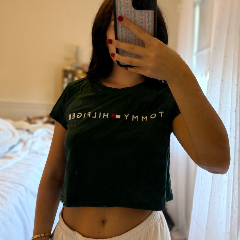 Tommy Hilfiger Dark Green Women's Crop Top